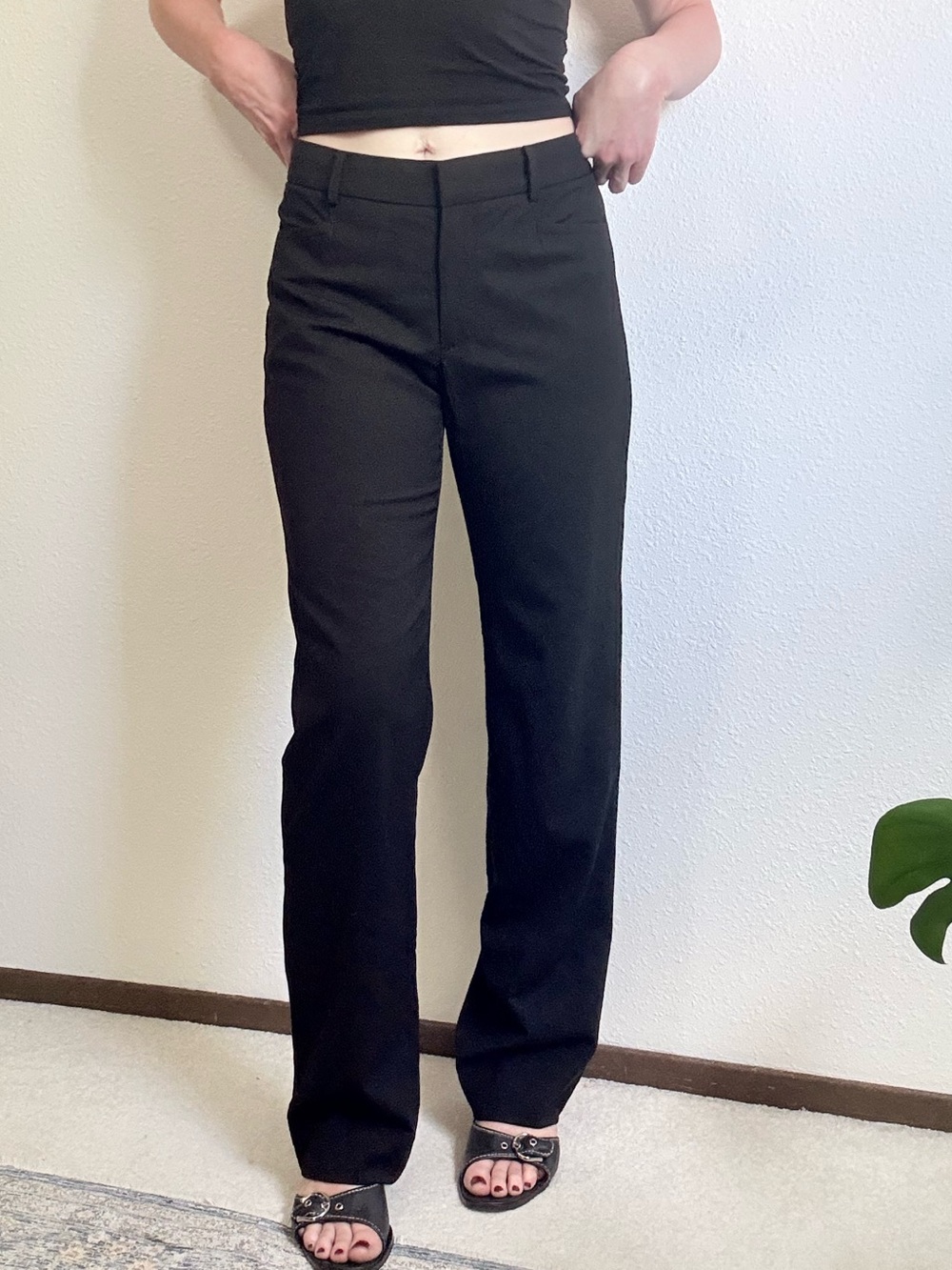 Banana Republic Mid Rise Straight Leg Tailored Wool Trousers Classic Minimalist - Picture 2 of 10